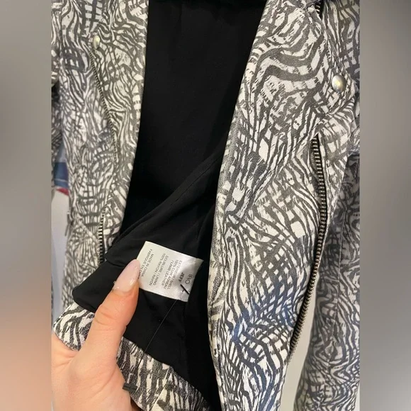 Iro ‘Jeff’ print leather asymmetrical jacket sz 1